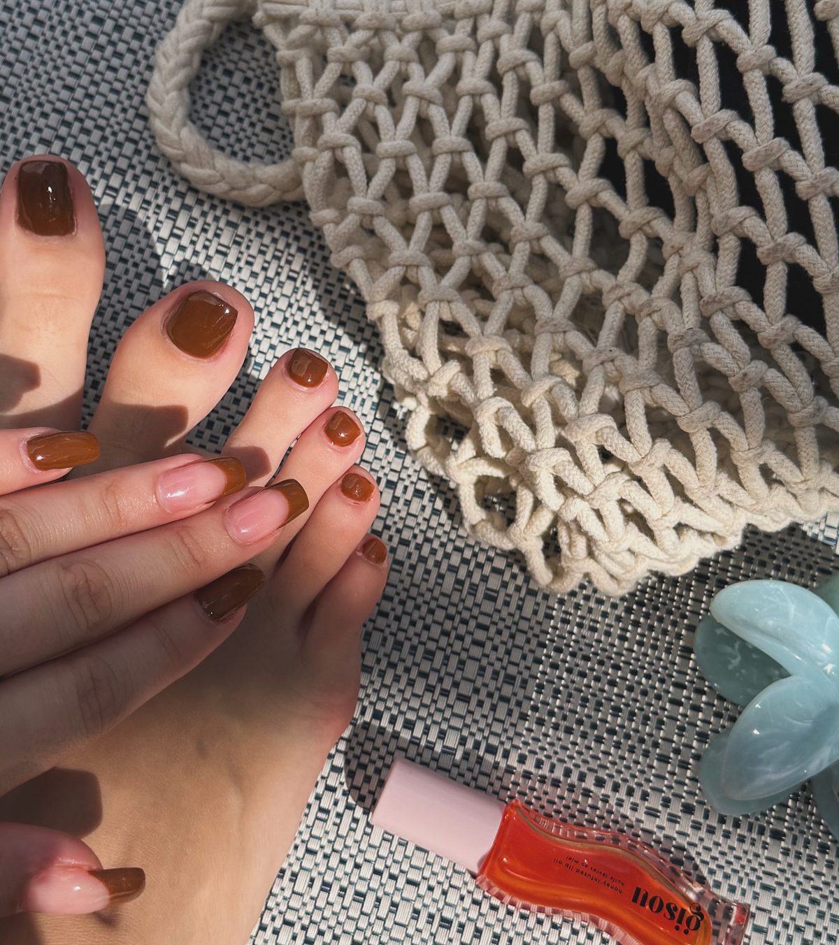 Caramel manicure and pedicure set at Lietynails